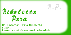 nikoletta para business card